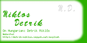 miklos detrik business card